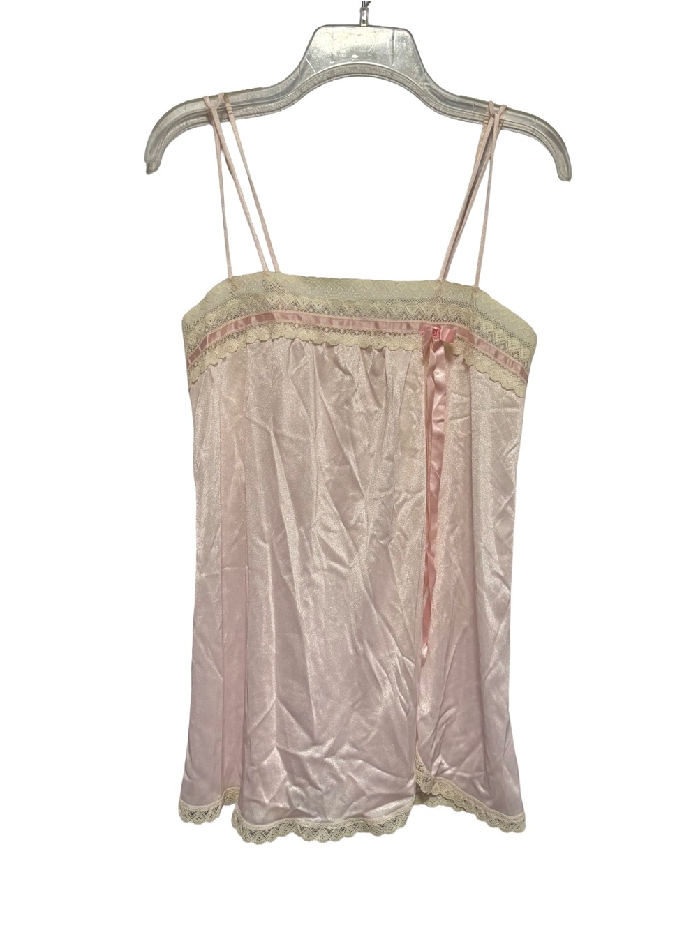 Vintage Pastel Pink Lace Lingerie Camisole Cami Top Babydoll Style